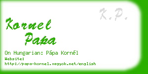 kornel papa business card