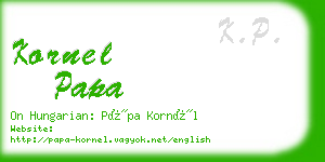 kornel papa business card